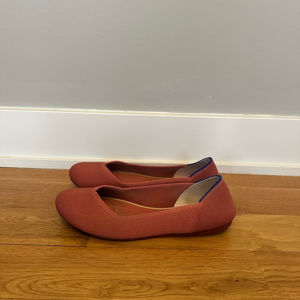 ROTHY'S Retired Marina Stripe Orange Persimmon Ballet Flats Size 10